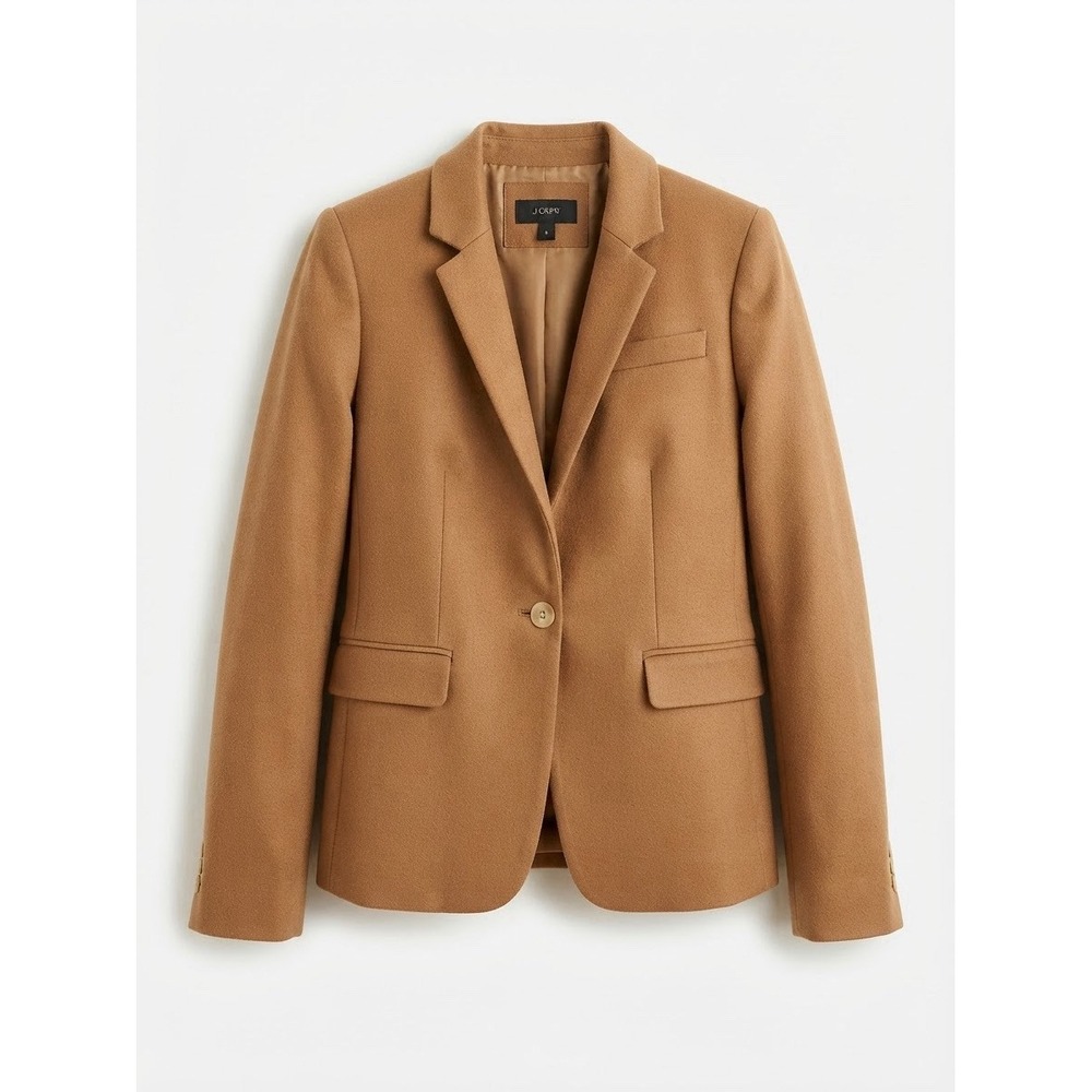 J Crew Wool Blazer Womens 8 Brown Work Business Chic Capsule Luxury